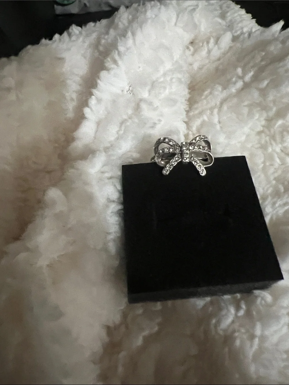 Brighton Silver Bow Ring, purse, necklace .with Clear Rhinestones